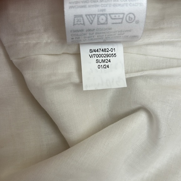 NWT Banana Republic Linen Blend Crossover Neck Sleeveless Midi Dress $160 Sz 6P - Picture 10 of 12